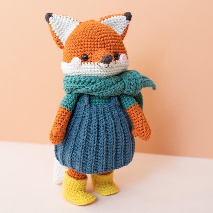 Free Crochet Fox Amigurumi Pattern | Cute Clothes Included | DIY Crochet Toy Pattern | Fun Craft Project for Beginners Doll Making