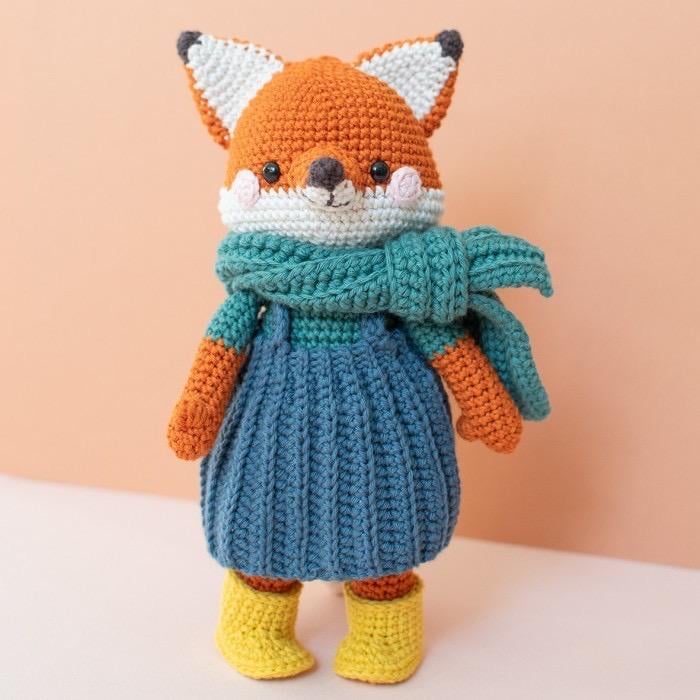 Free Crochet Fox Amigurumi Pattern | Cute Clothes Included | DIY Crochet Toy Pattern | Fun Craft Project for Beginners Doll Making