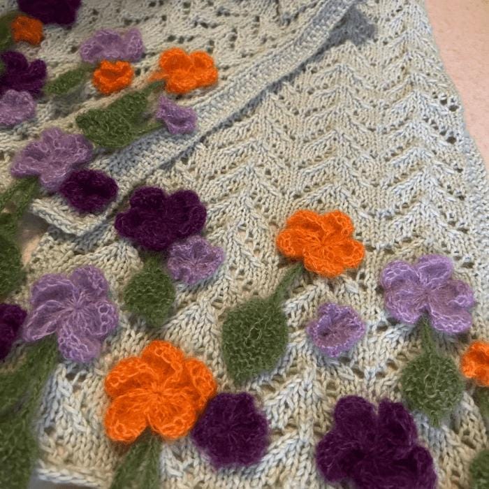 Free Knitting Floral Shawl Pattern PDF | Easy Crochet Design, Instant Download, DIY Gift Idea, Handmade Accessory Guide