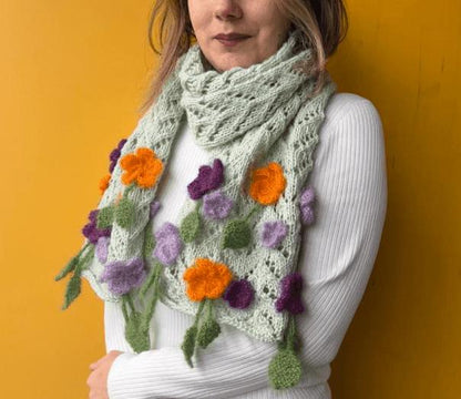 Free Knitting Floral Shawl Pattern PDF | Easy Crochet Design, Instant Download, DIY Gift Idea, Handmade Accessory Guide