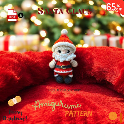 Crochet Christmas Santa Claus Pattern PDF |Tutorial in 5 Languages