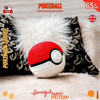 Crochet Pokeball (POKEMON) Amigurumi Pattern PDF | Easy DIY Pokemon Toy Tutorial, Instant Download Doll Making