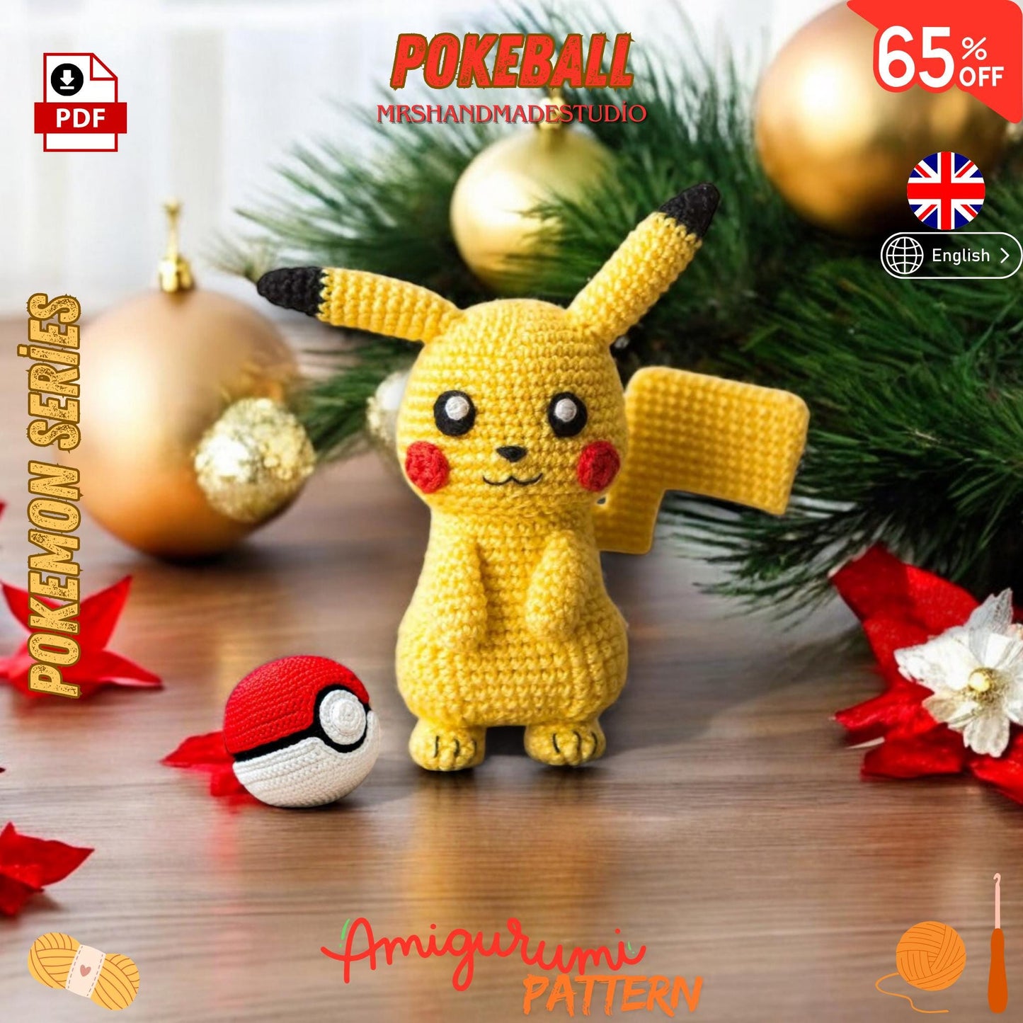 Crochet Pokeball (POKEMON) Amigurumi Pattern PDF | Easy DIY Pokemon Toy Tutorial, Instant Download Doll Making