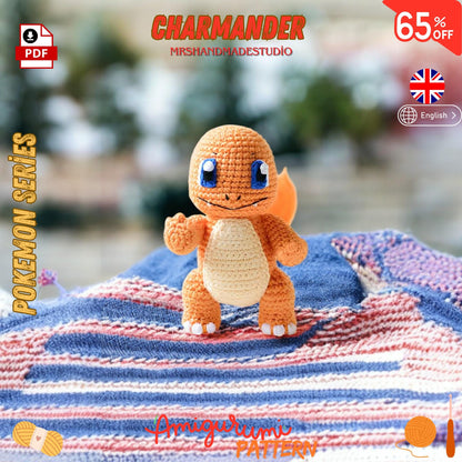 Crochet Charmander (POKEMON) Amigurumi Pattern PDF | 5 Language