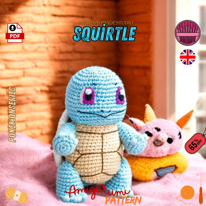 Squirtle Amigurumi Pattern | Crochet POKEMON Doll Tutorial | DIY Craft Project Guide Doll Making