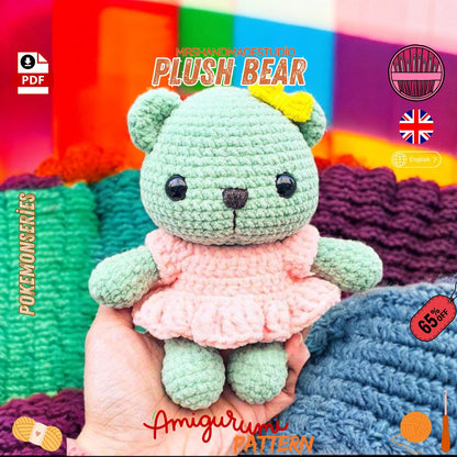 FREE Crochet Cute Plush Bear Amigurumi Pattern - Instant Download, Easy to Follow, DIY Gift for Crafters & FREE Amigurumi Lovers Doll Making