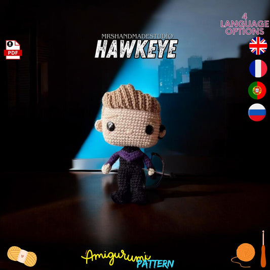 Crochet Hawkeye Amigurumi Pattern PDF - Marvel Characters, DIY Toy Pattern, Instant Download, Craft Project, Beginner Friendly