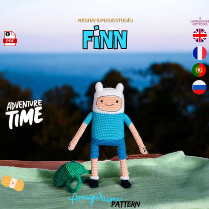 Crochet FINN Pattern | Adventure Time Amigurumi PDF | Fun Crochet Toy | Instant Download | DIY Craft Project for Fans