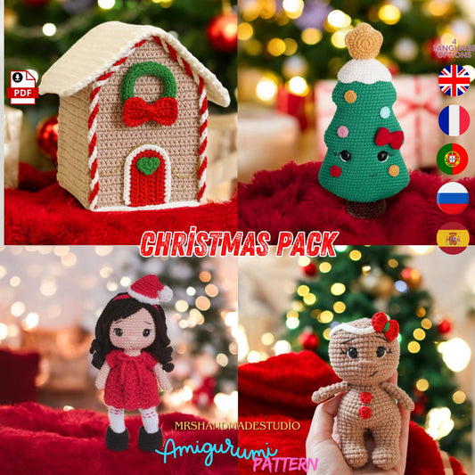 Crochet Magical Christmas Set Amigurumi Pattern PDF - 4 in 1 Holiday Crafts, DIY Gift Ideas & Decorations