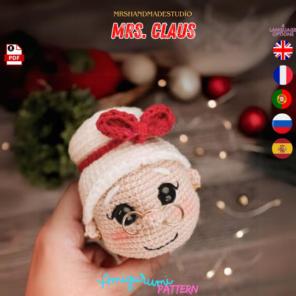 Crochet Mrs. Claus Amigurumi Pattern PDF - 5 Languages, Holiday Crochet Project, Festive Gift Idea, DIY Christmas Decor