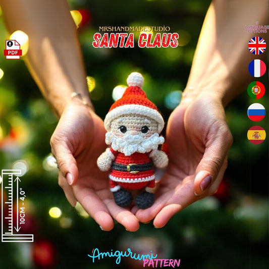 Crochet Christmas Santa Claus Pattern PDF |Tutorial in 5 Languages