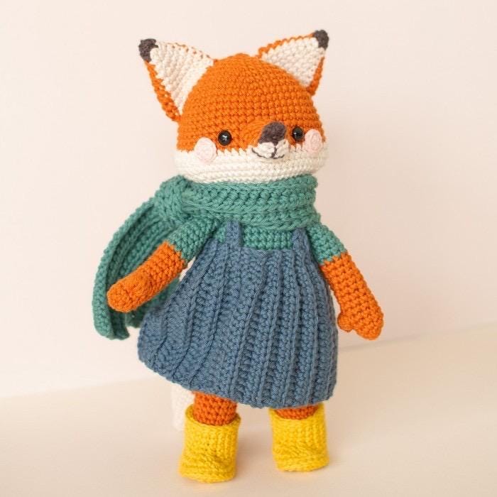 Free Crochet Fox Amigurumi Pattern | Cute Clothes Included | DIY Crochet Toy Pattern | Fun Craft Project for Beginners Doll Making