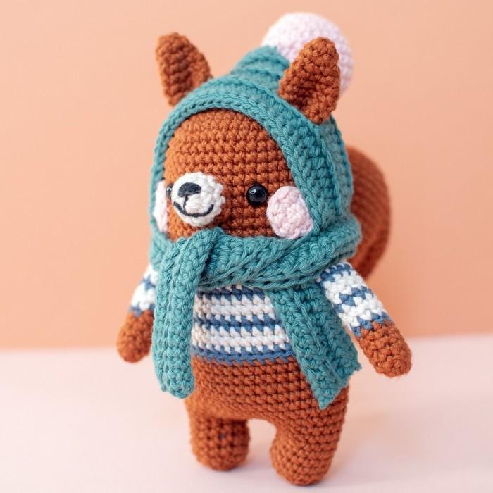 Free Crochet Sweet Squirrel Amigurumi Pattern PDF | Cute & Easy DIY Toy Making Guide for Beginners Doll Making