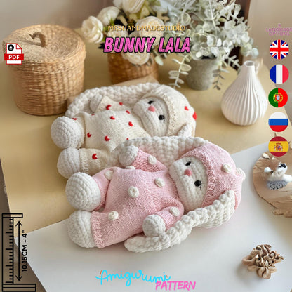 Crochet Bunny Lala Amigurumi Pattern PDF 5 Languages