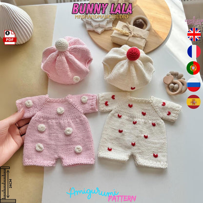 Crochet Cute Dressed Bunny Pattern PDF |  5 Languages