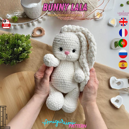 Crochet Cute Dressed Bunny Pattern PDF |  5 Languages