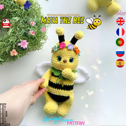 Crochet Maya The Bee Amigurumi Pattern PDF - 5 Language Options, Perfect for Gifts & Beginners