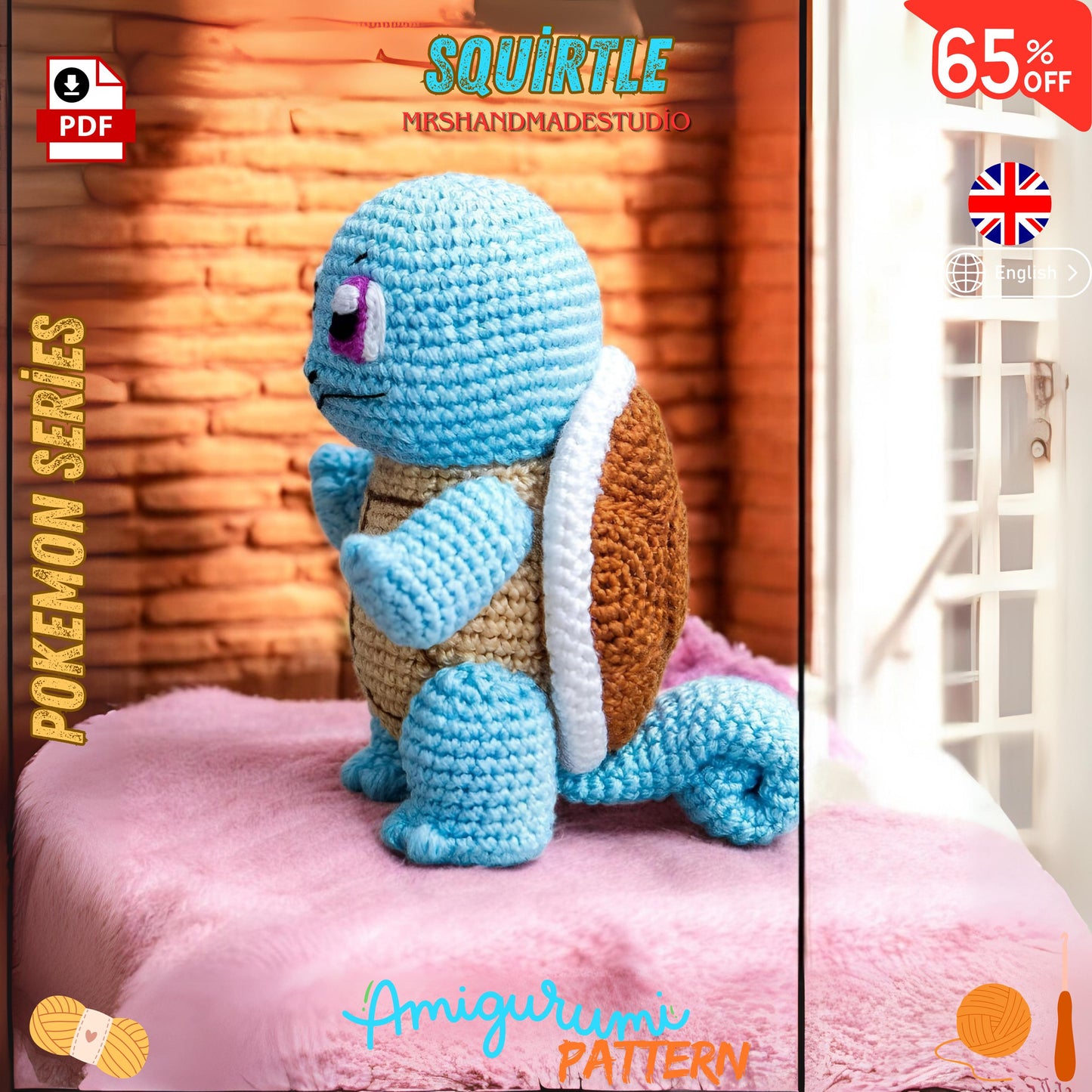 Squirtle Amigurumi Pattern | Crochet POKEMON Doll Tutorial | DIY Craft Project Guide Doll Making