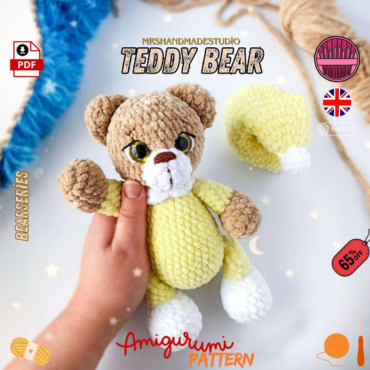 FREE Crochet Teddy Bear Amigurumi Pattern PDF | Cute Pajamas Design, DIY Craft, Instant Download Doll Making