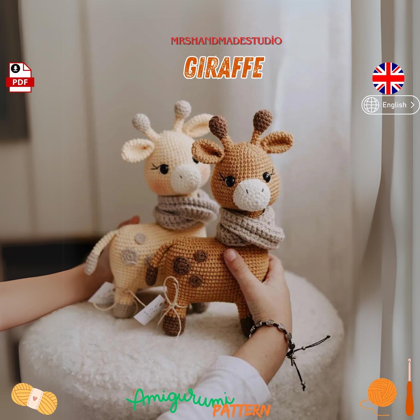 Free Crochet Giraffe Amigurumi Pattern PDF | Fun & Easy DIY Toy Pattern for Beginners  Kids Doll Making