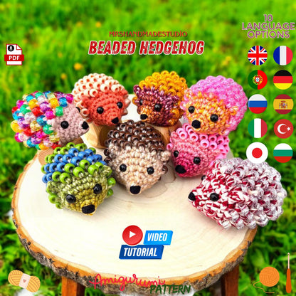 Crochet Beaded Fidget Hedgehog Pattern 10 Language Options Crochet your own Fidget Hedgehog Pattern -Perfect for Anxiety & Focus Doll Making