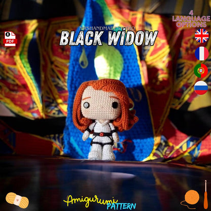 Crochet Black Widow Amigurumi Pattern PDF | Marvel Avengers Toy, DIY Crochet Doll, Beginner Friendly, Instant Download