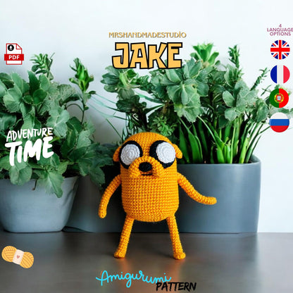 Crochet JAKE Pattern | Adventure Time Amigurumi PDF | Fun Crochet Toy | Instant Download | DIY Craft Project for Fans