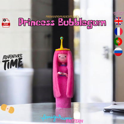 Crochet Princess Bubblegum Pattern | Adventure Time Amigurumi PDF | Fun Crochet Toy | Instant Download | DIY Craft Project for Fans