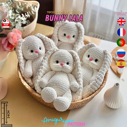 Crochet Bunny Lala Amigurumi Pattern PDF 5 Languages