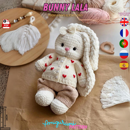 Crochet Bunny Lala Amigurumi Pattern PDF 5 Languages