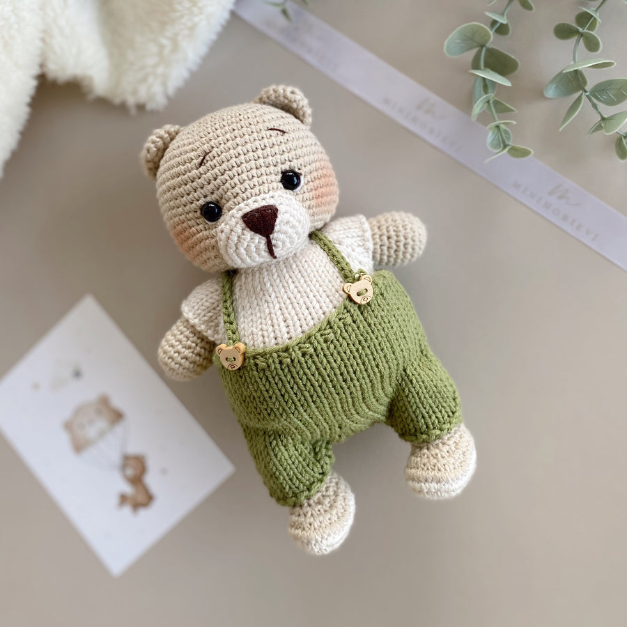 Amigurumi Teddy Bear Toy Set Green Free Shipping