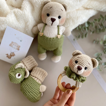 Amigurumi Teddy Bear Toy Set Green Free Shipping